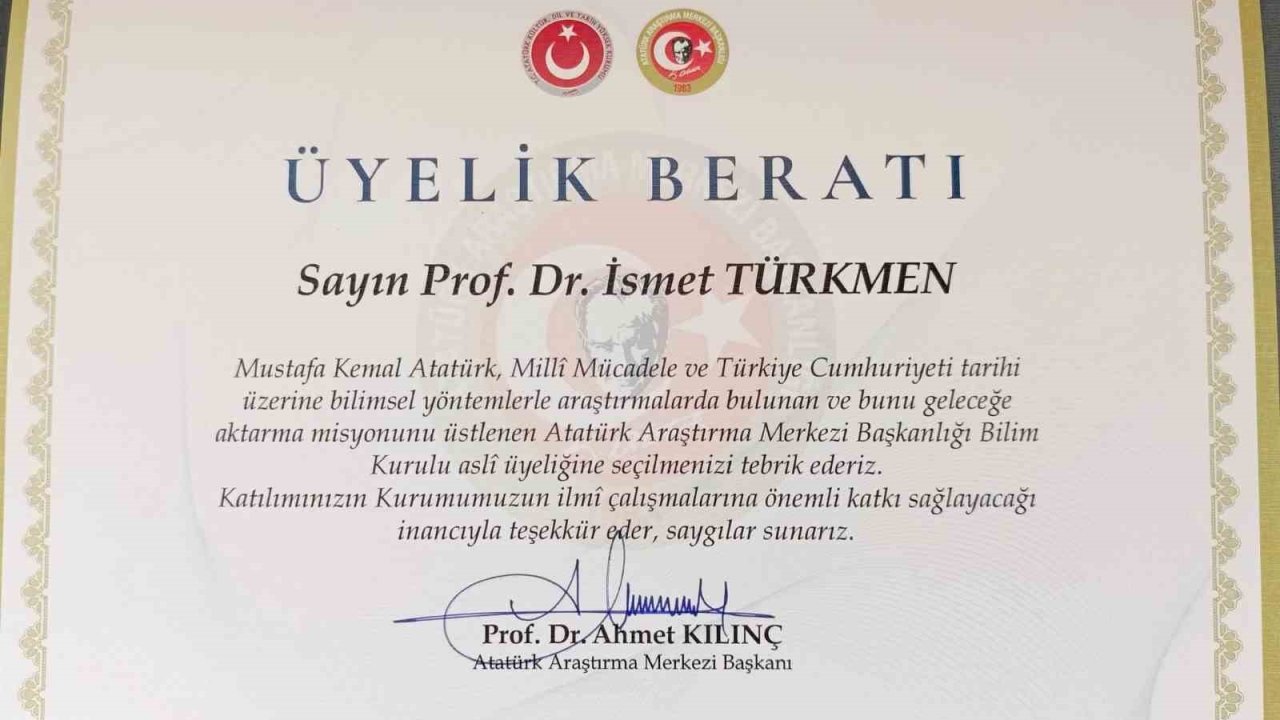 TOGÜ’lü Prof. Dr. İsmet Türkmen’e ulusal düzeyde önemli görev