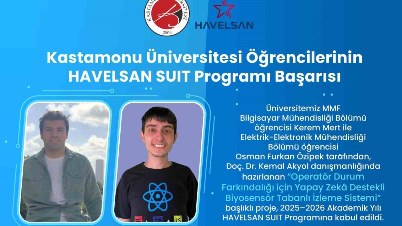 Kastamonu Üniversitesi öğrencilerinin projesi HAVELSAN SUIT’e kabul edildi