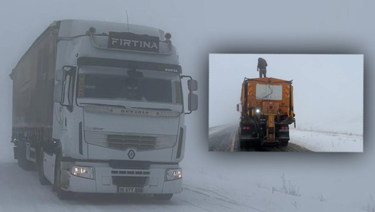 Kars-Göle Karayolunda Yoğun Sis ve Kar Yağışı