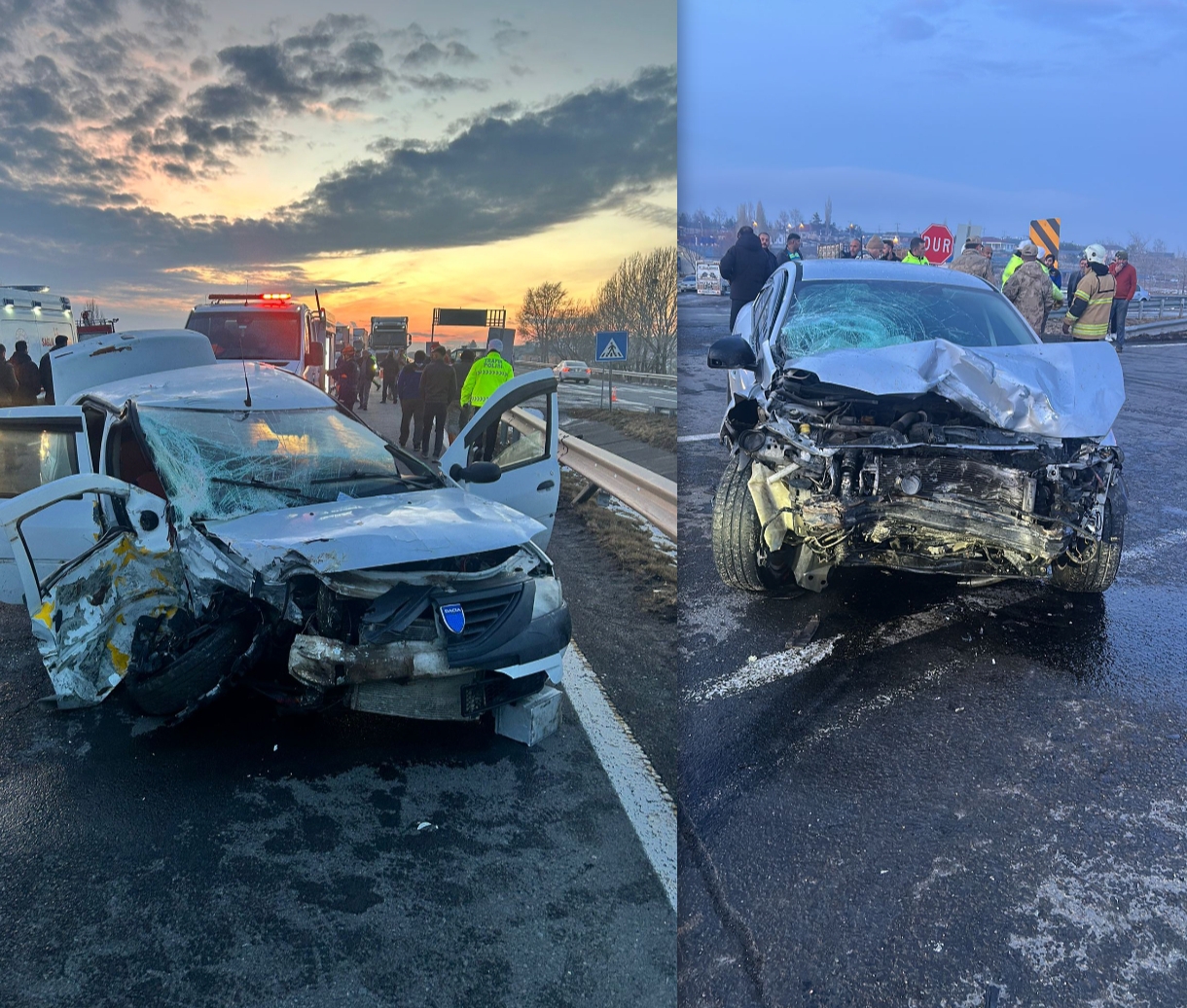 Kars’ta iki otomobil kafa kafaya çarpıştı: 5 yaralı