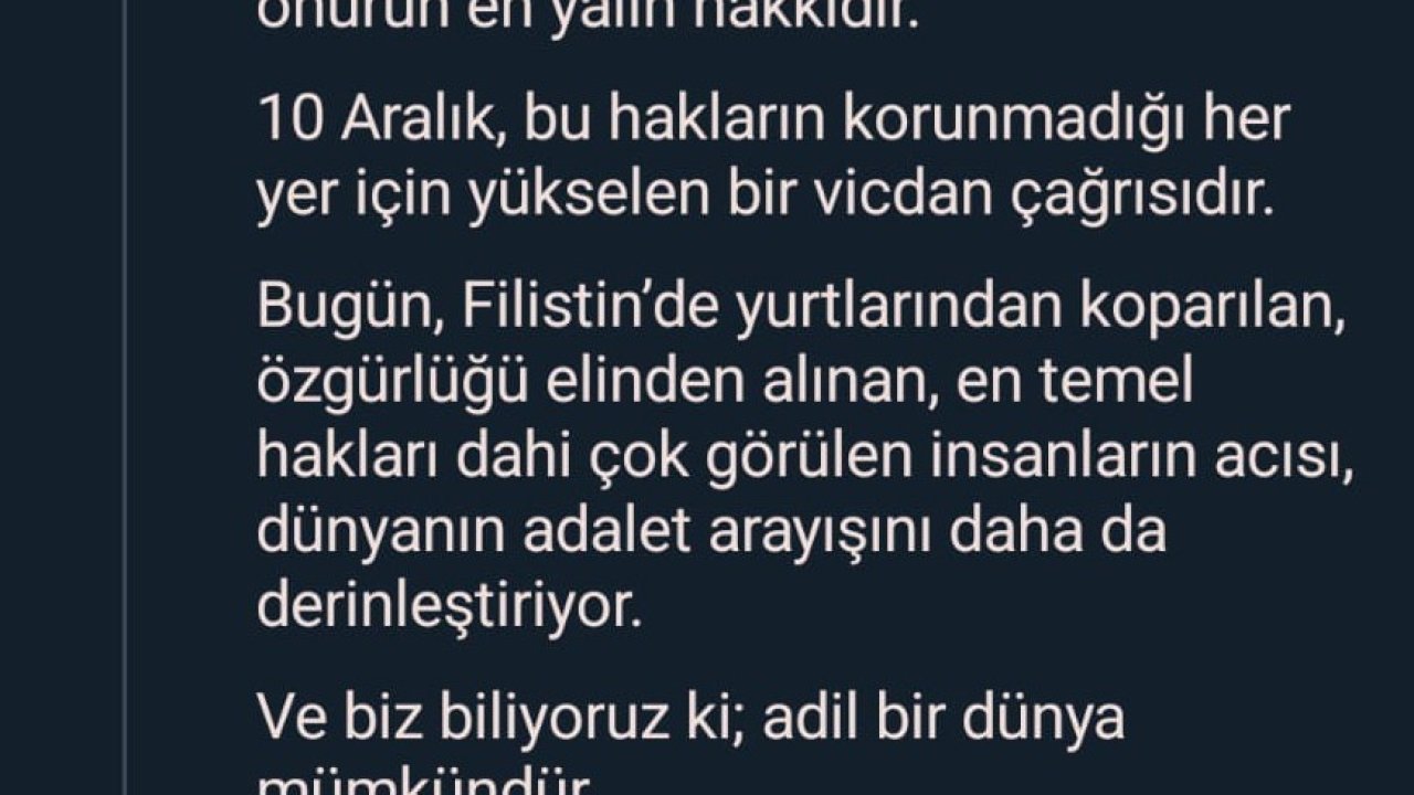 Emine Erdoğan: "Bugün Filistin’de yurtlarından koparılan, özgürlüğü elinden alınan, en temel hakları dahi çok görülen insanların acısı, dünyanın adalet arayışını daha da derinleştiriyor"