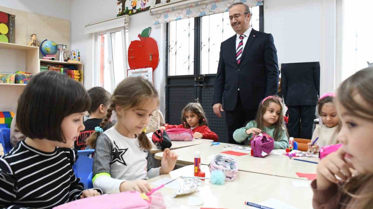 İl Milli Eğitim Müdürü Aydın, miniklere sunulan öğrenme ortamını yerinde inceledi