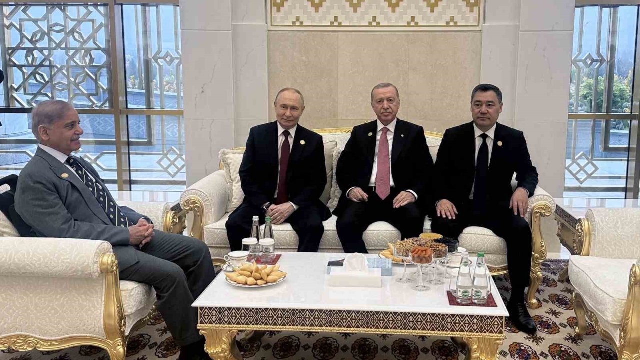 Cumhurbaşkanı Erdoğan, Putin, Şerif ve Berdimuhammedov ile görüştü