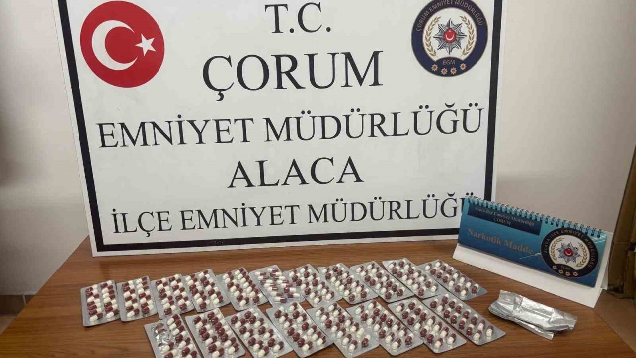 Çorum’da 266 adet sentetik ecza hapı ele geçirildi: 1 gözaltı