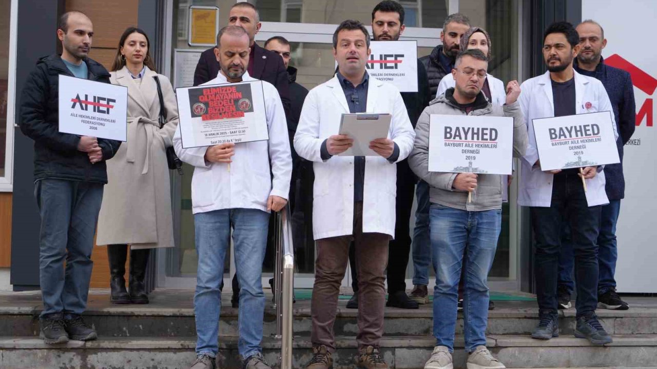 Bayburt’ta aile hekimlerinden ücret kesintilerine ve iş yüküne tepki