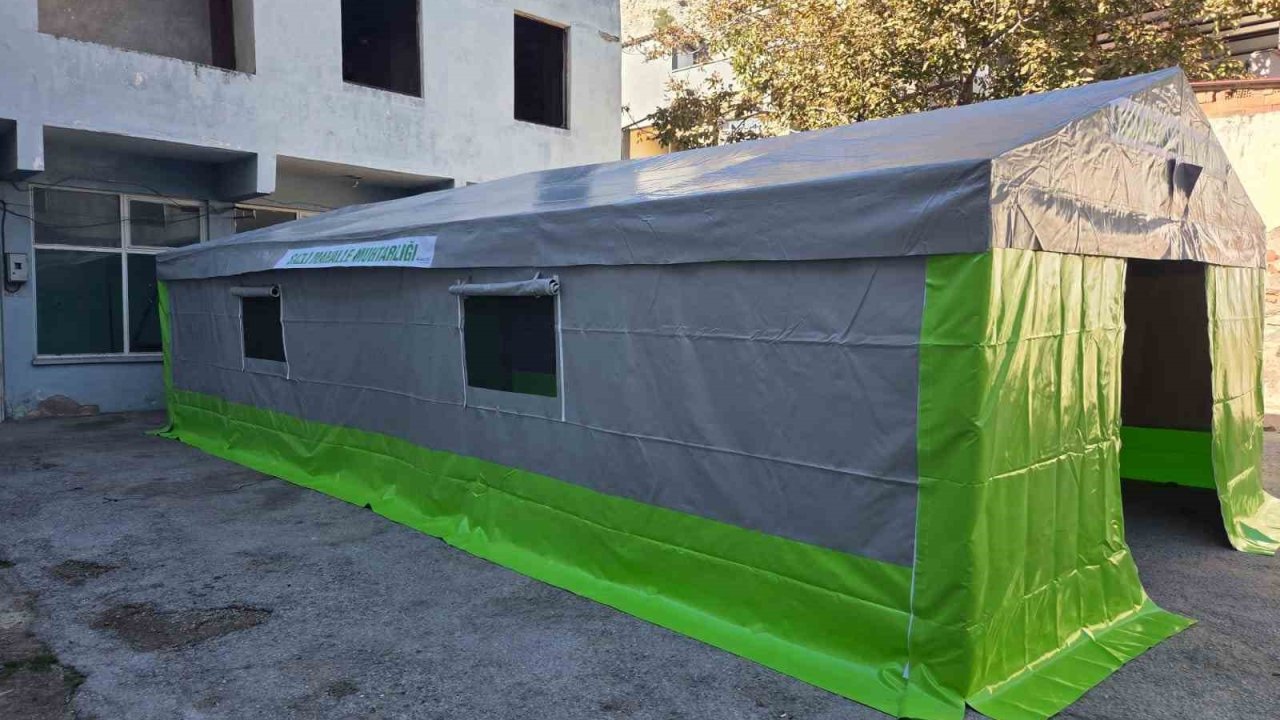 Sazlı Mahallesi’ne hayırsever desteği ile taziye çadırı kazandırıldı