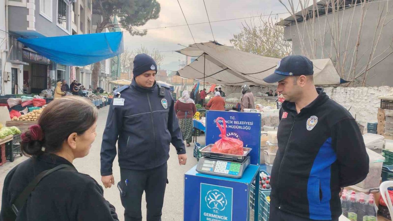 Germencik’te pazarlarda ’kontrol kantarı’ uygulaması devam ediyor