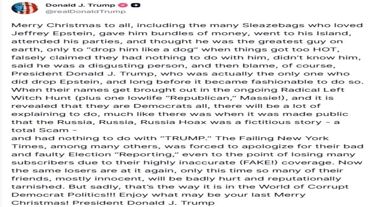 Trump’tan Demokratlara Epstein uyarısı: "Çoğu masum birçok arkadaşlarının itibarı zedelenecek"