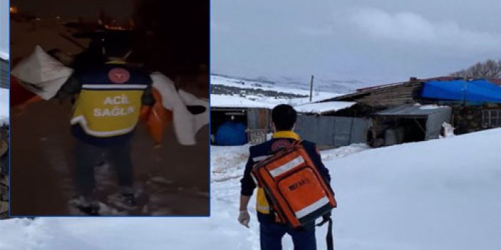 Ambulansın ulaşamadığı noktada devreye insan gücü girdi