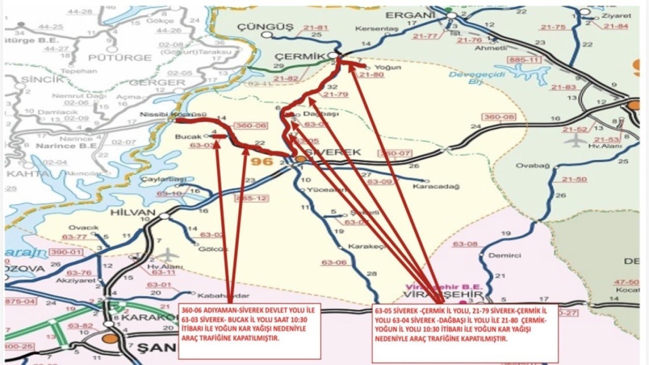 Çermik - Siverek yolu ulaşıma kapandı .