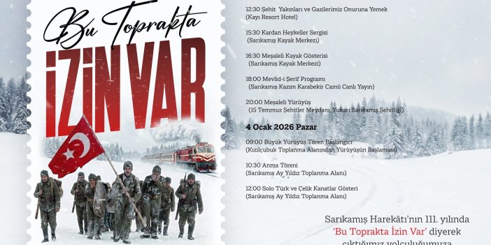 Sarıkamış Şehitleri,3 Ocak’ta Anılacak