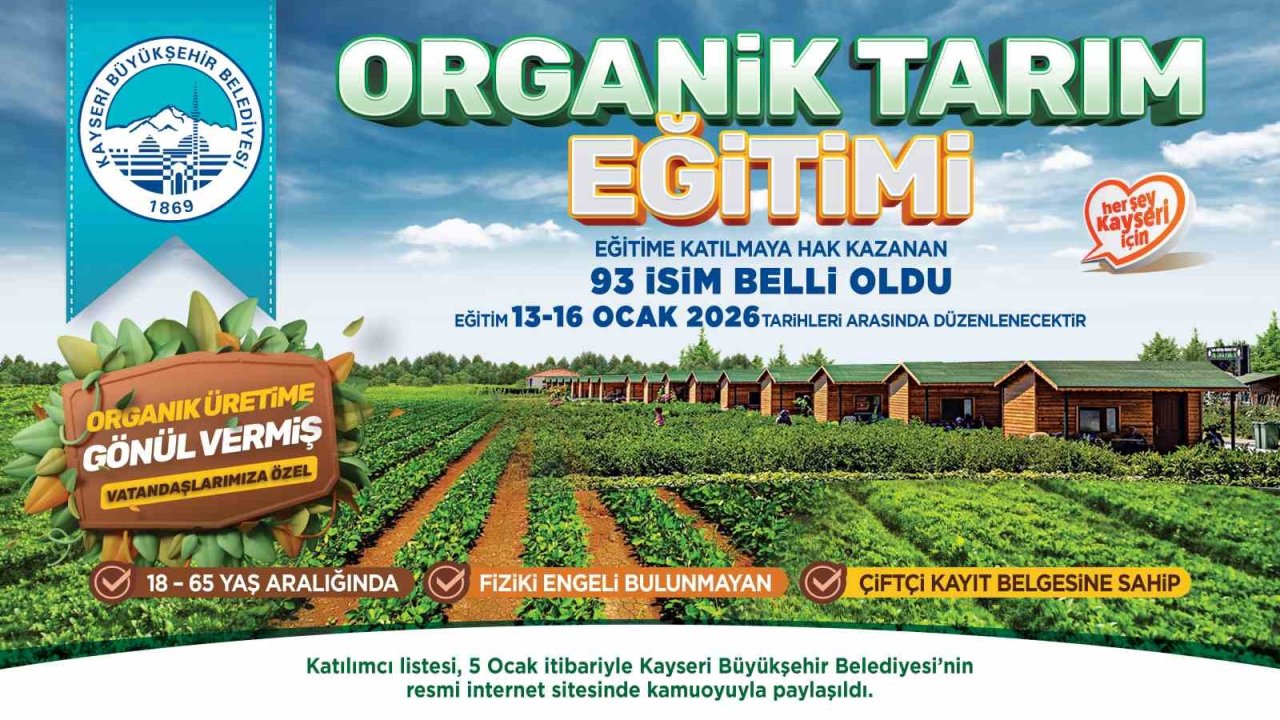 Organik Tarım Temel Eğitim Programı’na katılmaya hak kazananlar açıklandı