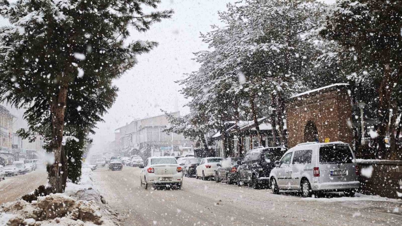 Ahlat’ta yoğun kar yağışı