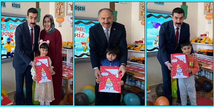 Arpaçay'da Kaymakam Akköz öğrencilerin karne heyecanına ortak oldu