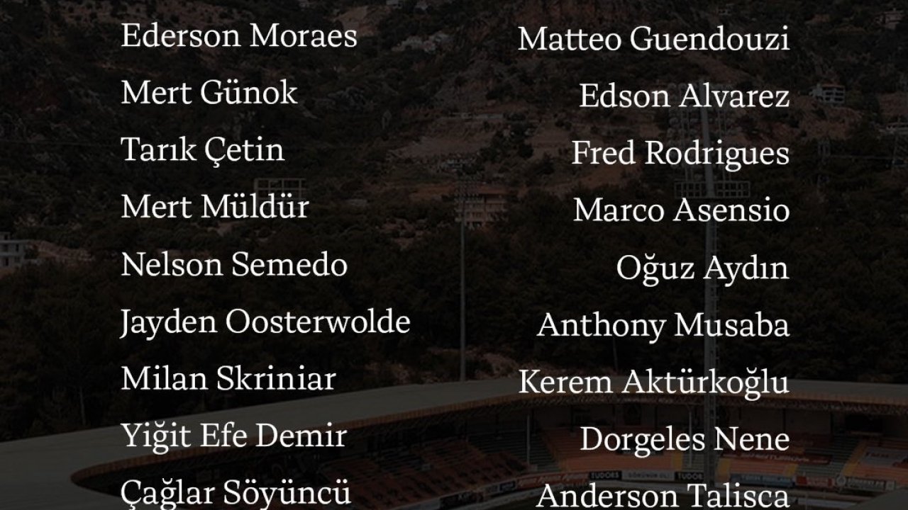 Fenerbahçe’nin Alanyaspor kamp kadrosu belli oldu