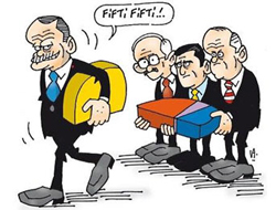 Seçimin ilk karikatürü: Fifti fifti!..