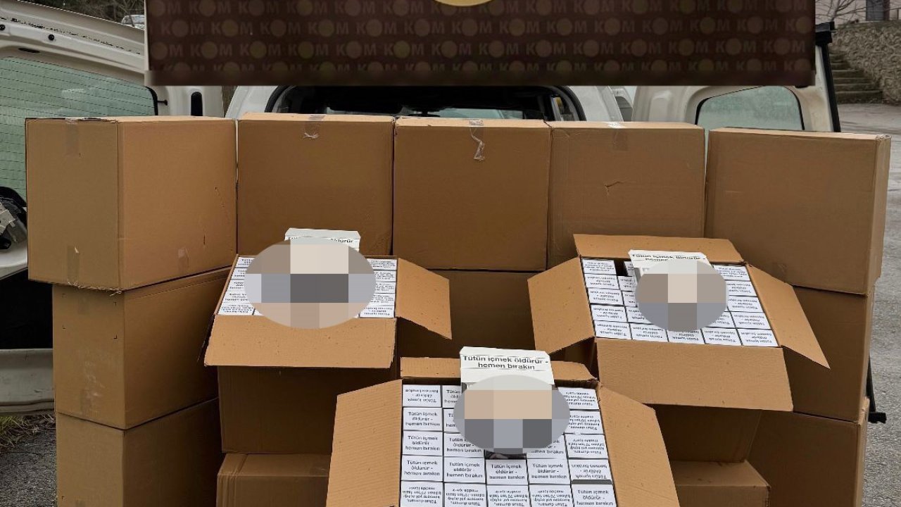 TEM Otoyolu’nda durdurulan araçta 300 bin adet makaron ele geçirildi