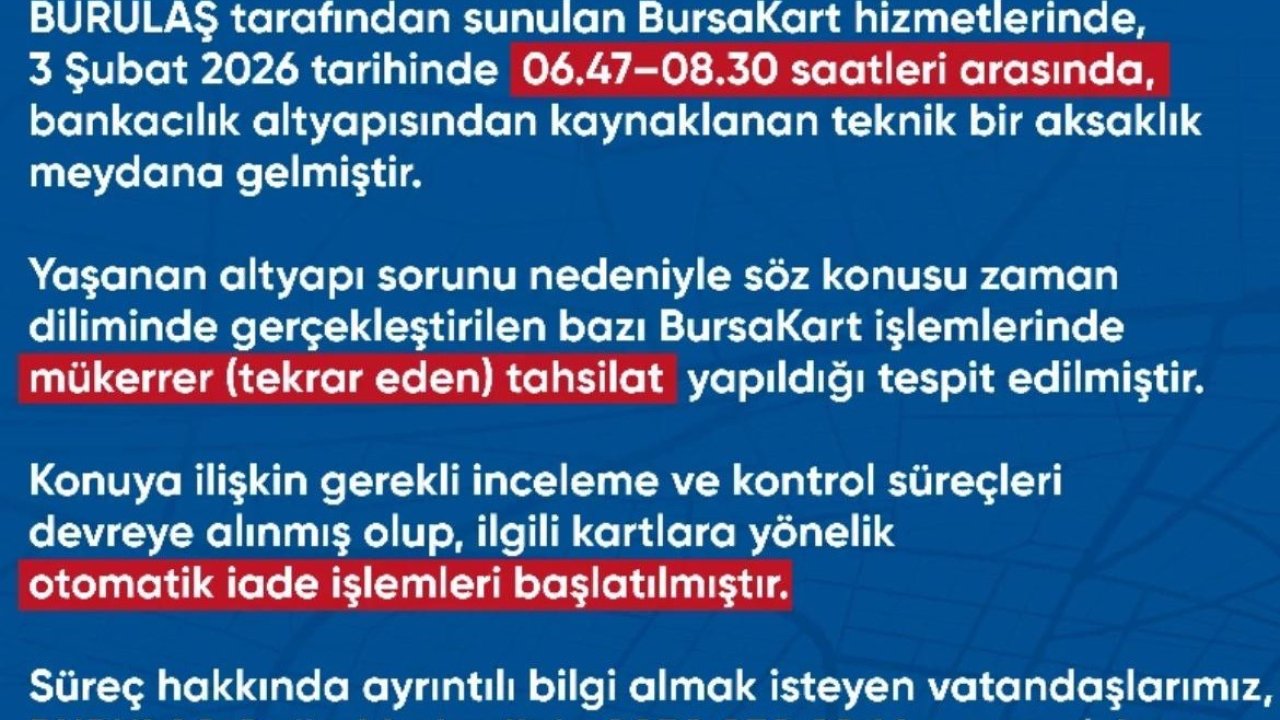 BURULAŞ’tan önemli uyarı