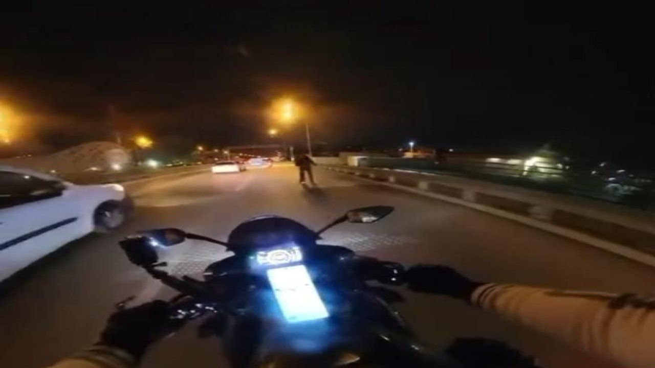 Yola atlayan yaya tehlikeli anlar yaşattı