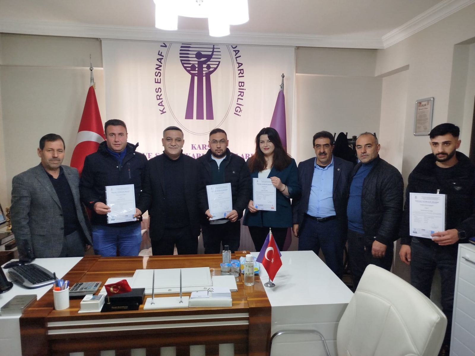 Kars’ta 169 esnaf mesleki yeterlilik belgesi verildi