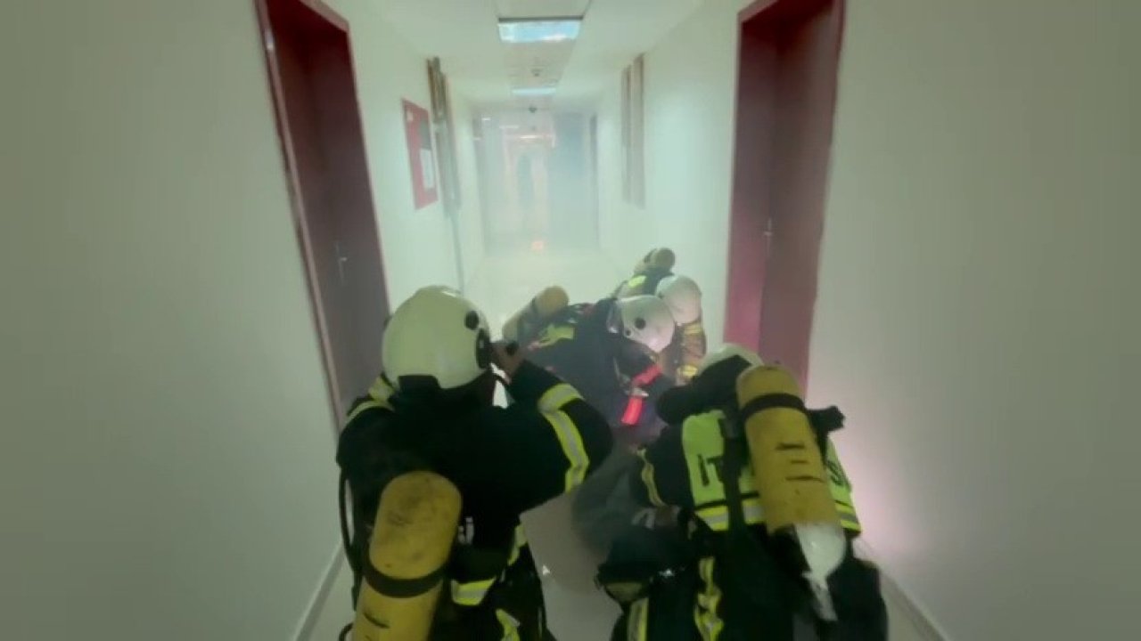 KYK yurtlarında yangın tatbikatı gerçeği aratmadı