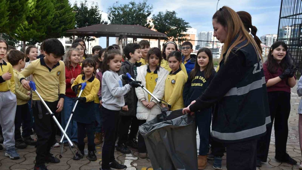 Atakum’da çocuklardan çevre temizliği konusunda anlamlı etkinlik