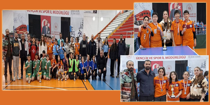 Kars'ta Okul Sporları Masa Tenisi İl Birinciliği Tamamlandı