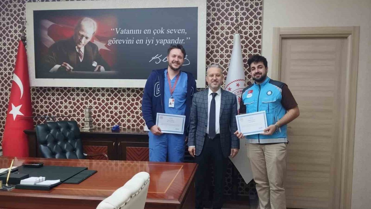 Çocuk acil doktorlarına teşekkür belgesi