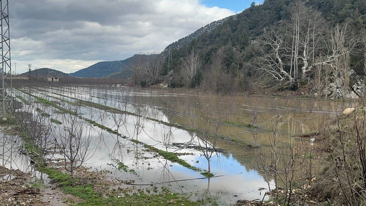 Elmanın başkenti Eğirdir’de yağış bereketi bahçeleri göle çevirdi