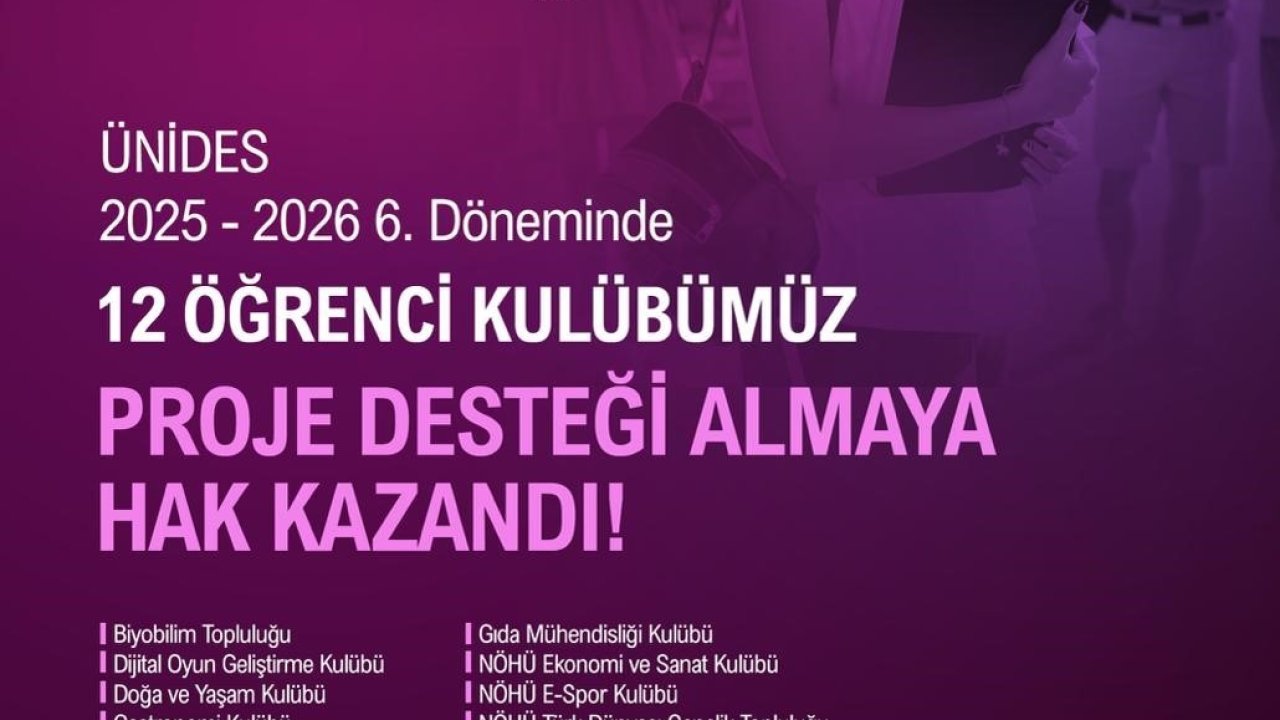 Niğde Ömer Halisdemir Üniversitesinde 12 öğrenci kulübüne ÜNİDES desteği