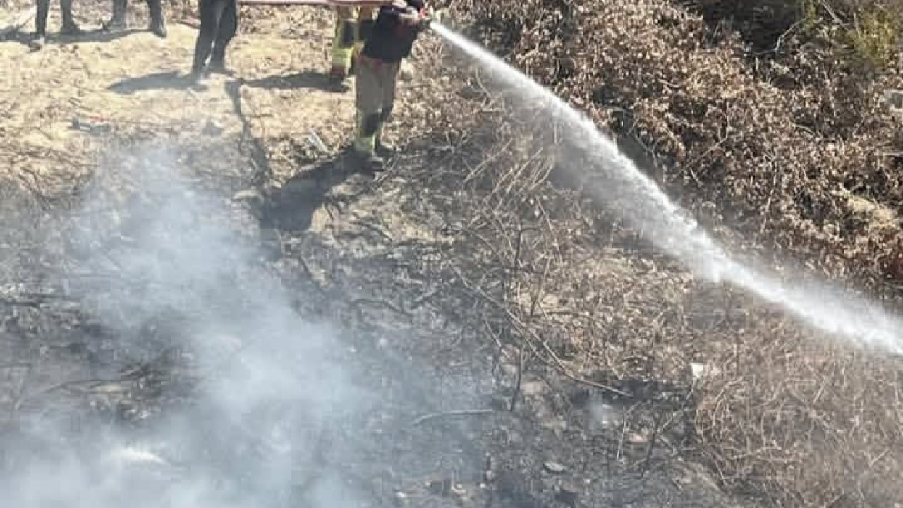 Samandağ’da bahçede çıkan yangın büyümeden söndürüldü