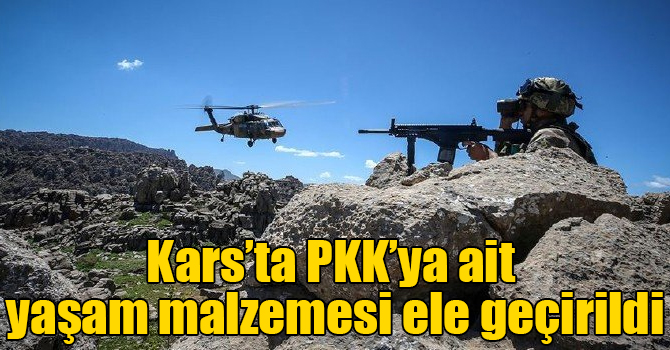 Kars’ta PKK’ya ait yaşam malzemesi ele geçirildi