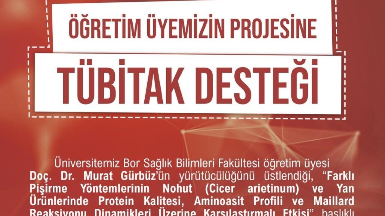 NÖHÜ projesi TÜBİTAK tarafından desteklenmeye hak kazandı
