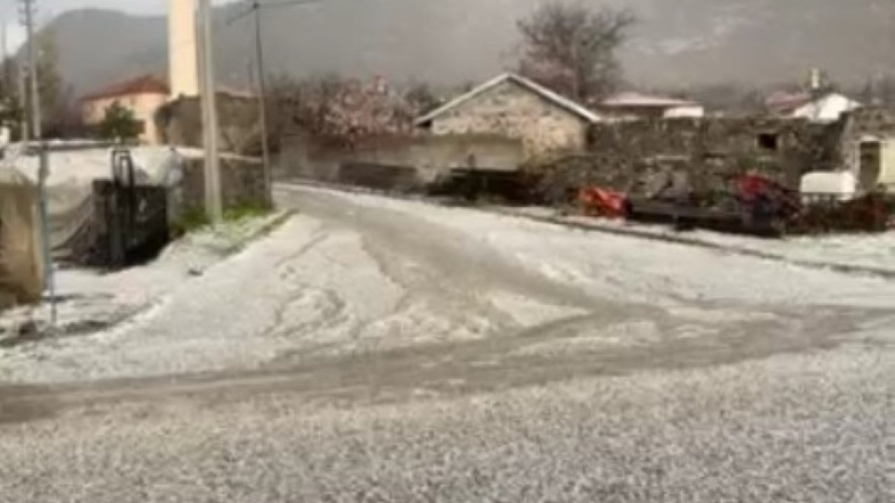 Karapınar’da dolu yağışı