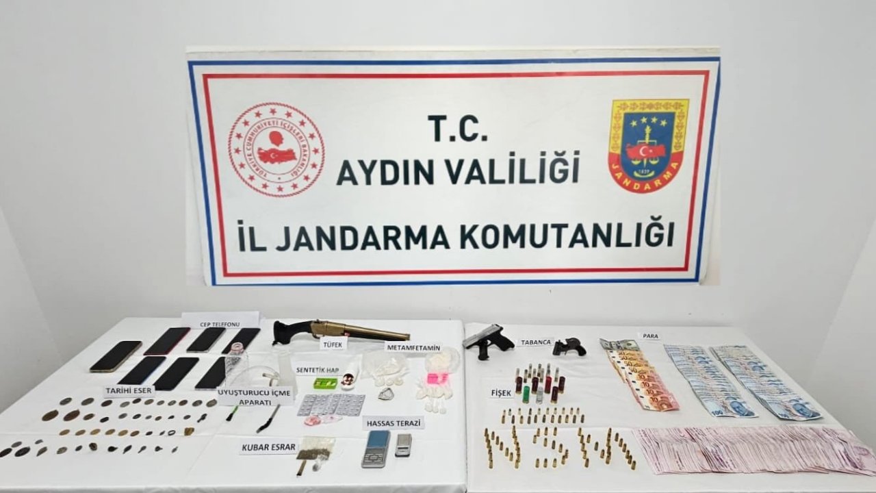 Söke’de tarihi eser ve uyuşturucu operasyonu