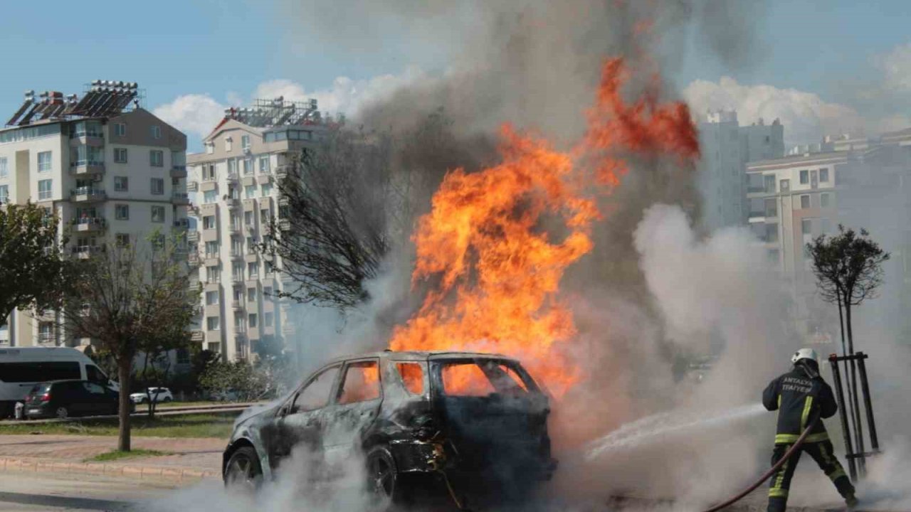 Alev topuna dönen araçtan kedisiyle birlikte son anda çıktı: Sahibinin omuzundan bir an olsun ayrılmadı