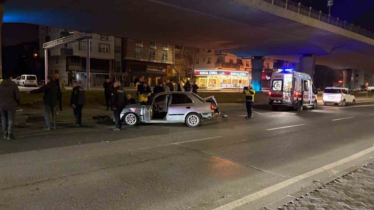 Kaza yapan sürücünün yakını sinir krizi geçirdi