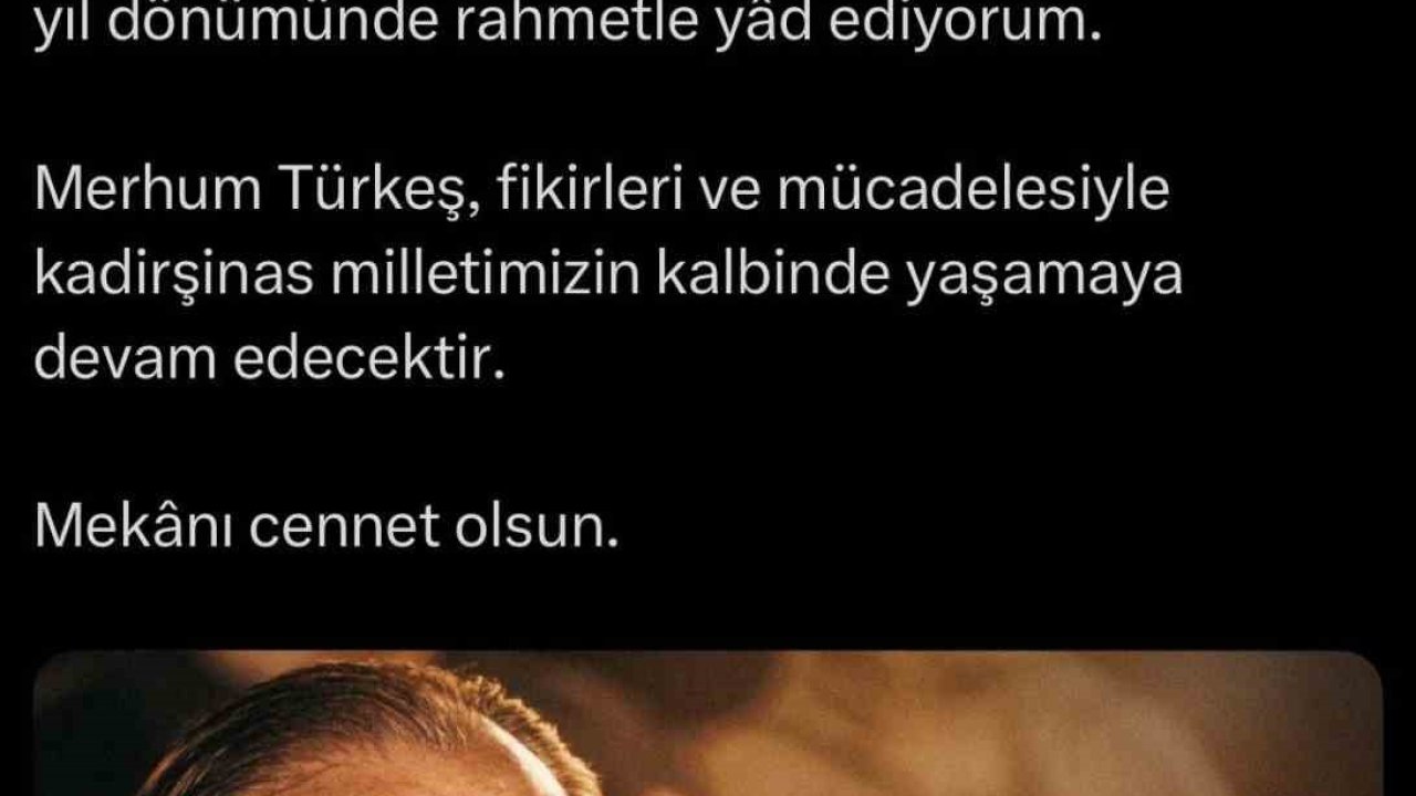 Cumhurbaşkanı Erdoğan, Alparslan Türkeş’i vefatının 29’uncu yıl dönümünde andı