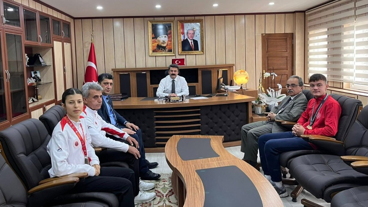 Besnili şampiyon sporculardan Kaymakam Aslan’a ziyaret