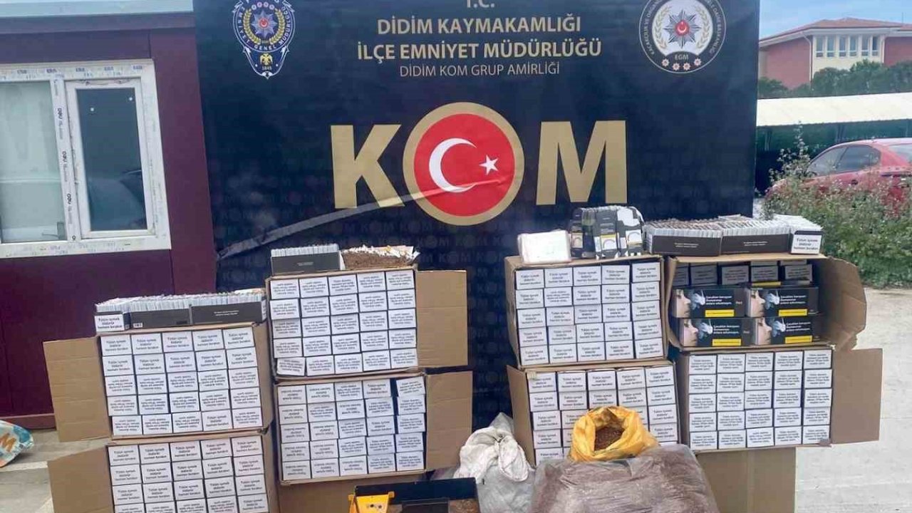 Didim’de 195 bin 900 adet doldurulmuş makaron ele geçirildi