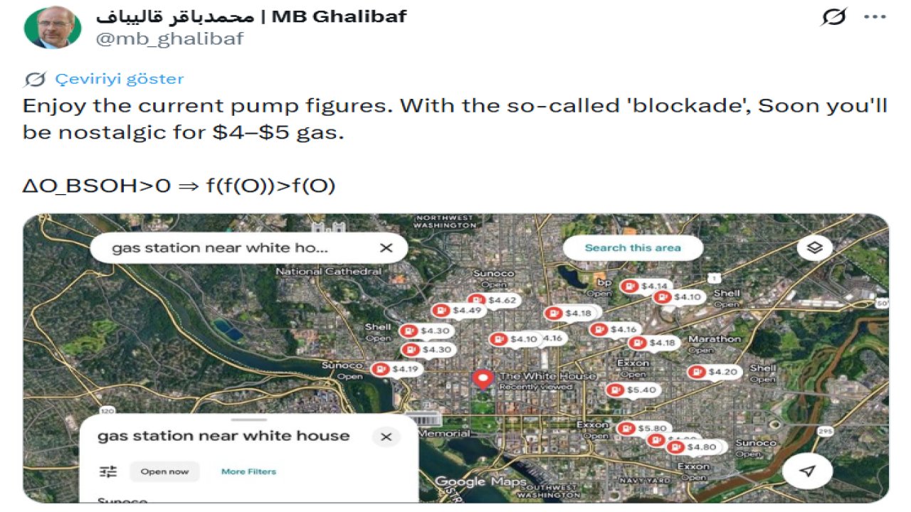 İran Meclis Başkanı Galibaf’dan ABD’ye abluka tepkisi "Şu anki benzin fiyatlarının tadını çıkarın"