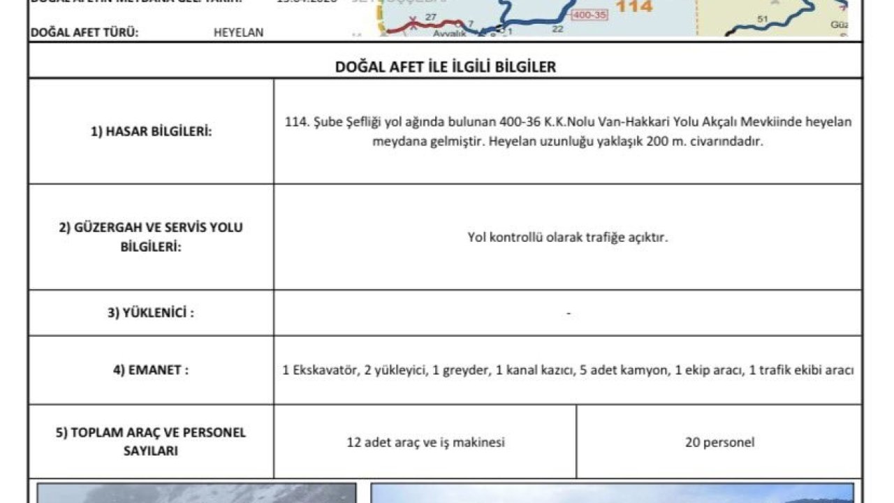 Hakkari yolundaki heyelan 200 metre uzunluğundaki alanı etkiledi