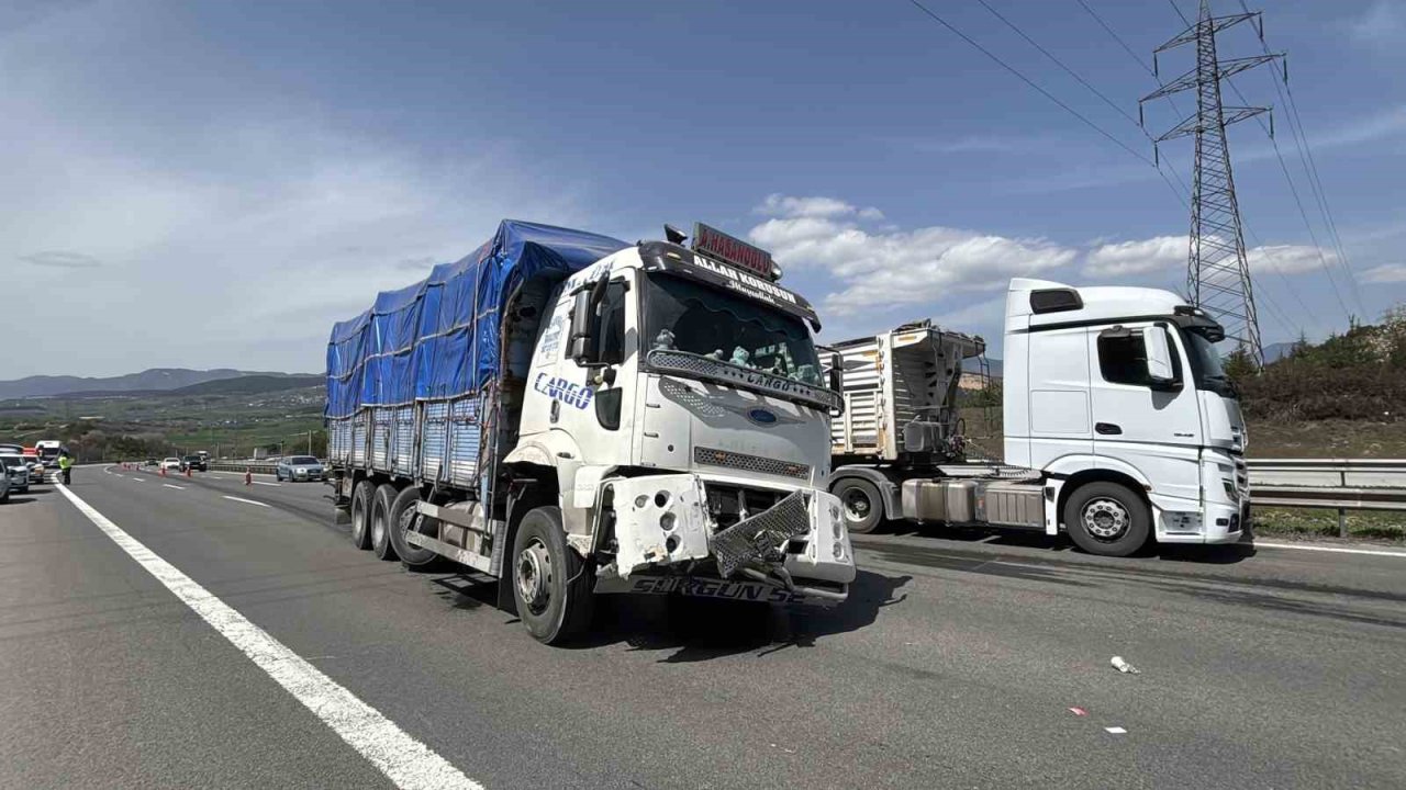 TEM’de tırdan kopan lastik kamyonun altına girdi