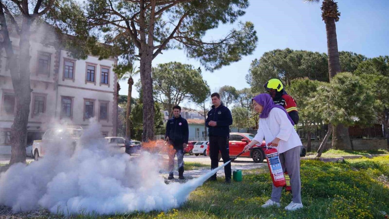 Ayvalık’ta yangınlara karşı tatbikat