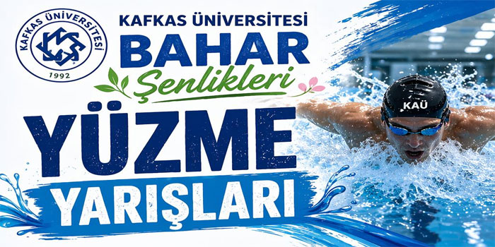 Kafkas Üniversitesi’nde Bahar Şenlikleri kapsamında yüzme yarışları düzenleniyor