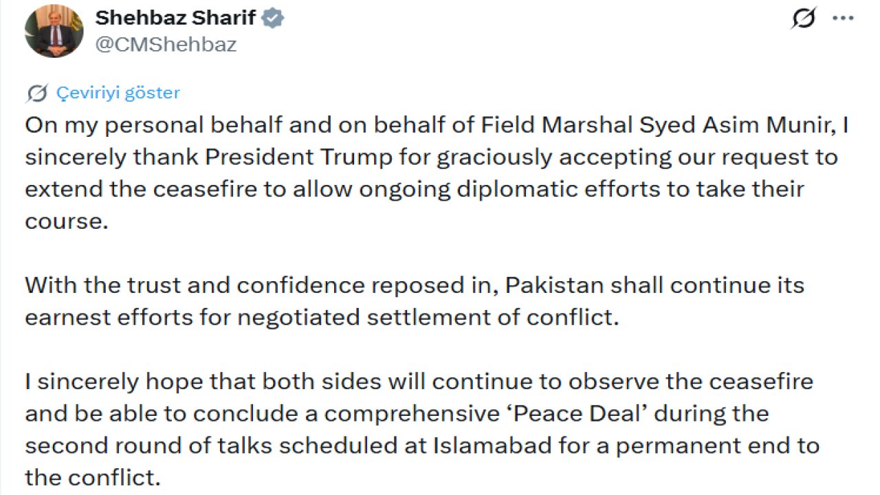 Pakistan Başbakanı Şerif’ten ABD Başkanı Trump’a ateşkes teşekkürü