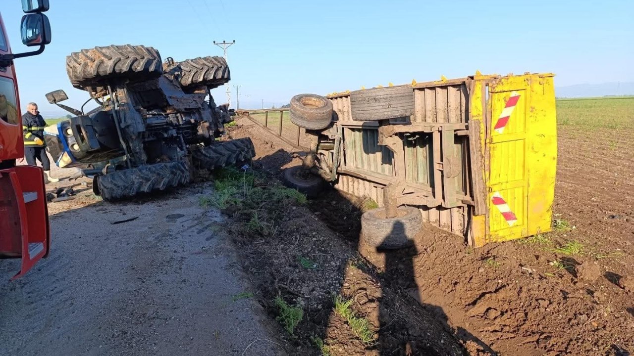 Reyhanlı’da devrilen traktörün sürücüsü yaralandı
