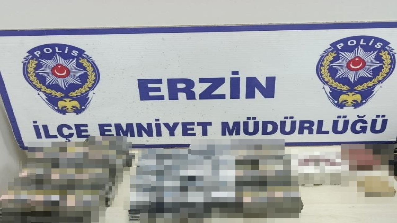 Erzin’de markette kaçak sigara ele geçirildi
