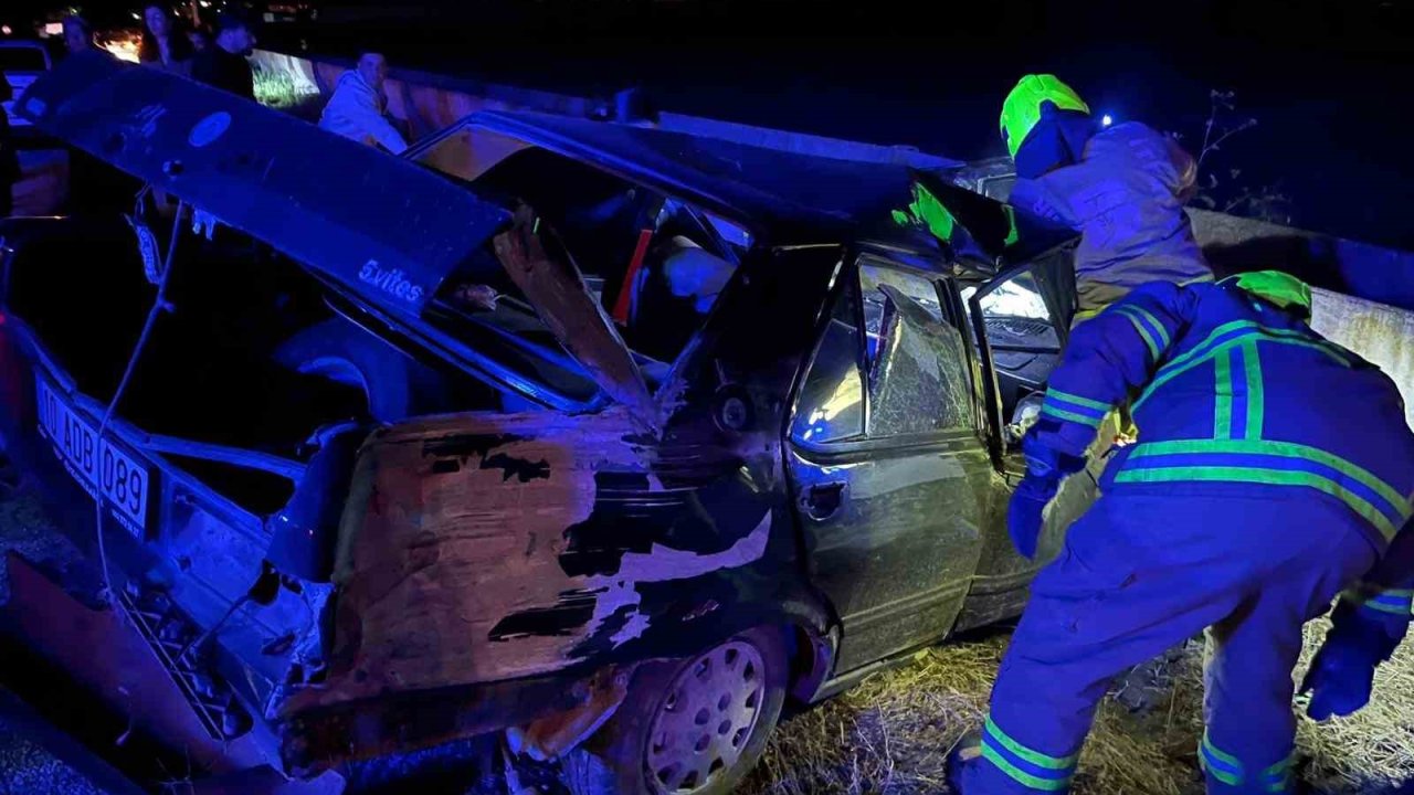 Gönen’deki tek taraflı kazada 2 kişi yaralandı