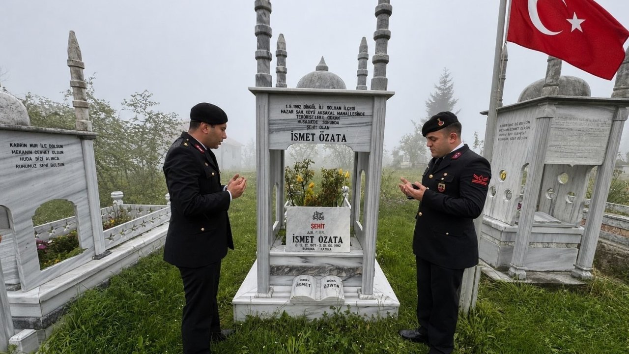 Jandarma şehit Özata kabri başında andı